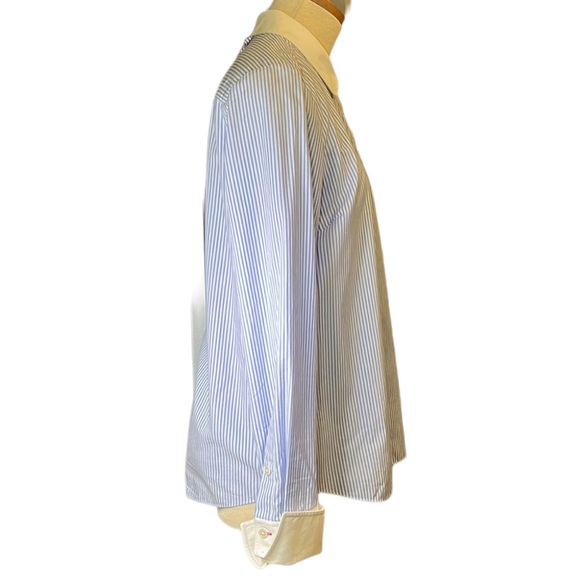 Kate Spade Striped Button Down Shirt, Blue/White, size 10 - Picture 7 of 14